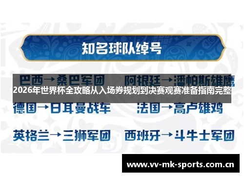 2026年世界杯全攻略从入场券规划到决赛观赛准备指南完整 2026年世界杯全攻略从入场券规划到决赛观赛准备指南完整